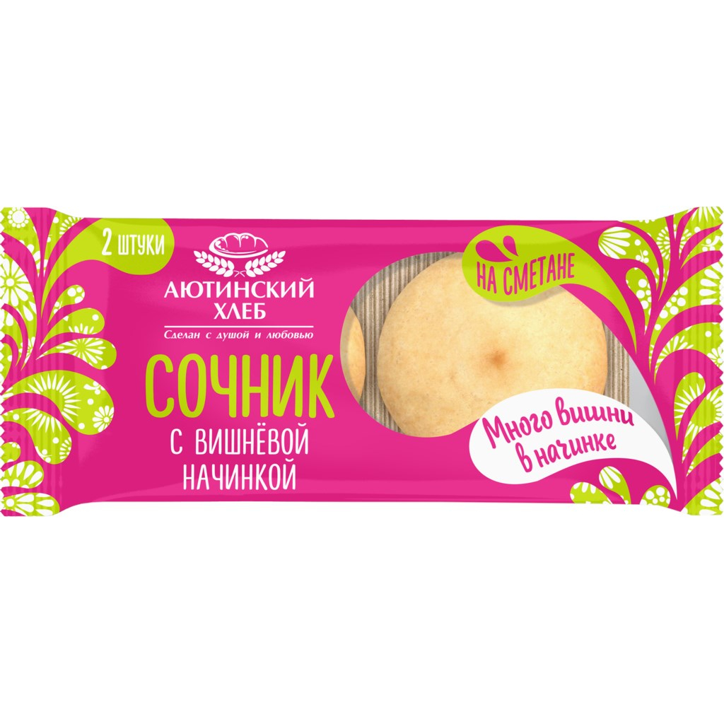 

Сочник Аютинский хлеб с вишнёвой начинкой, на сметане, 2x60 г