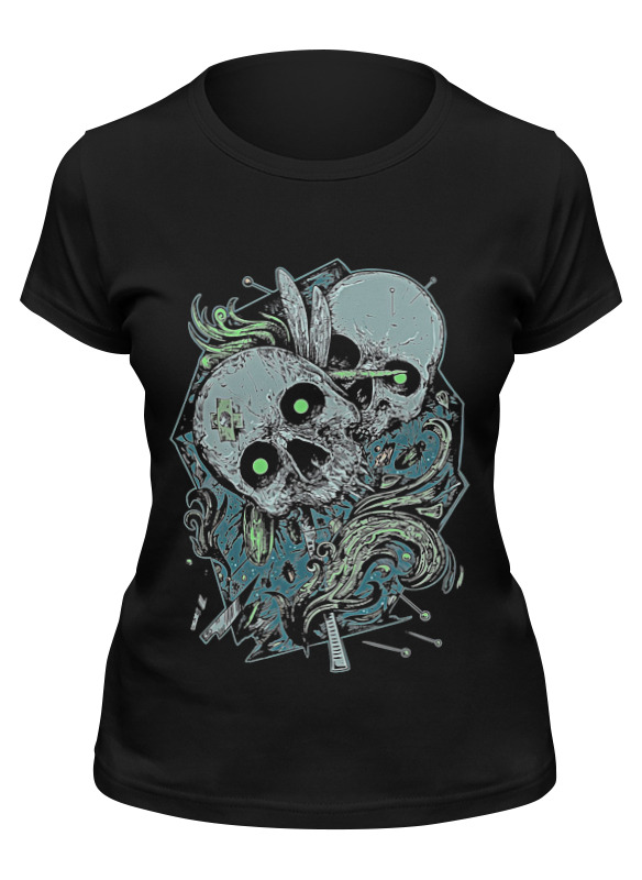 

Футболка женская Printio Skull art черная 2XL, Черный, Skull art