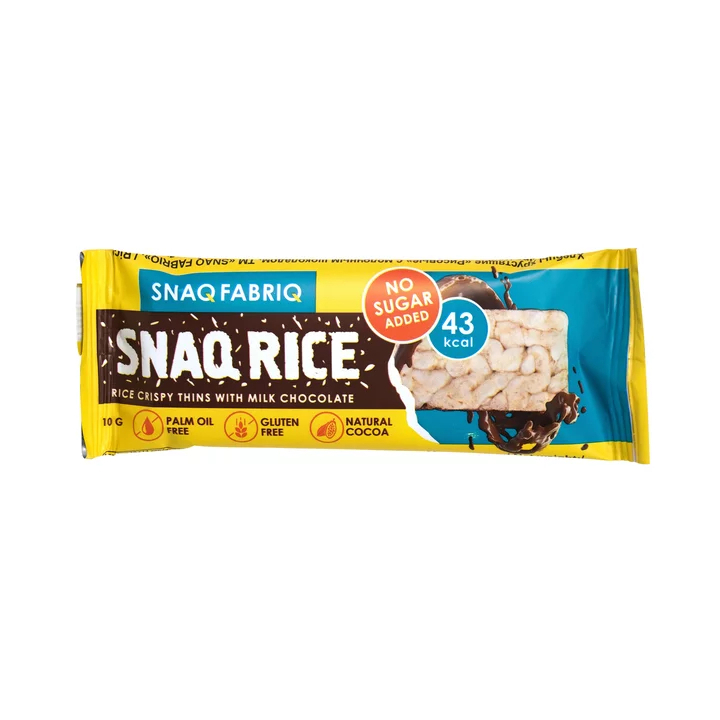 фото Хлебцы snaq fabriq snaq rice хрустящие, рисовые, с молочным шоколадом, 10 г