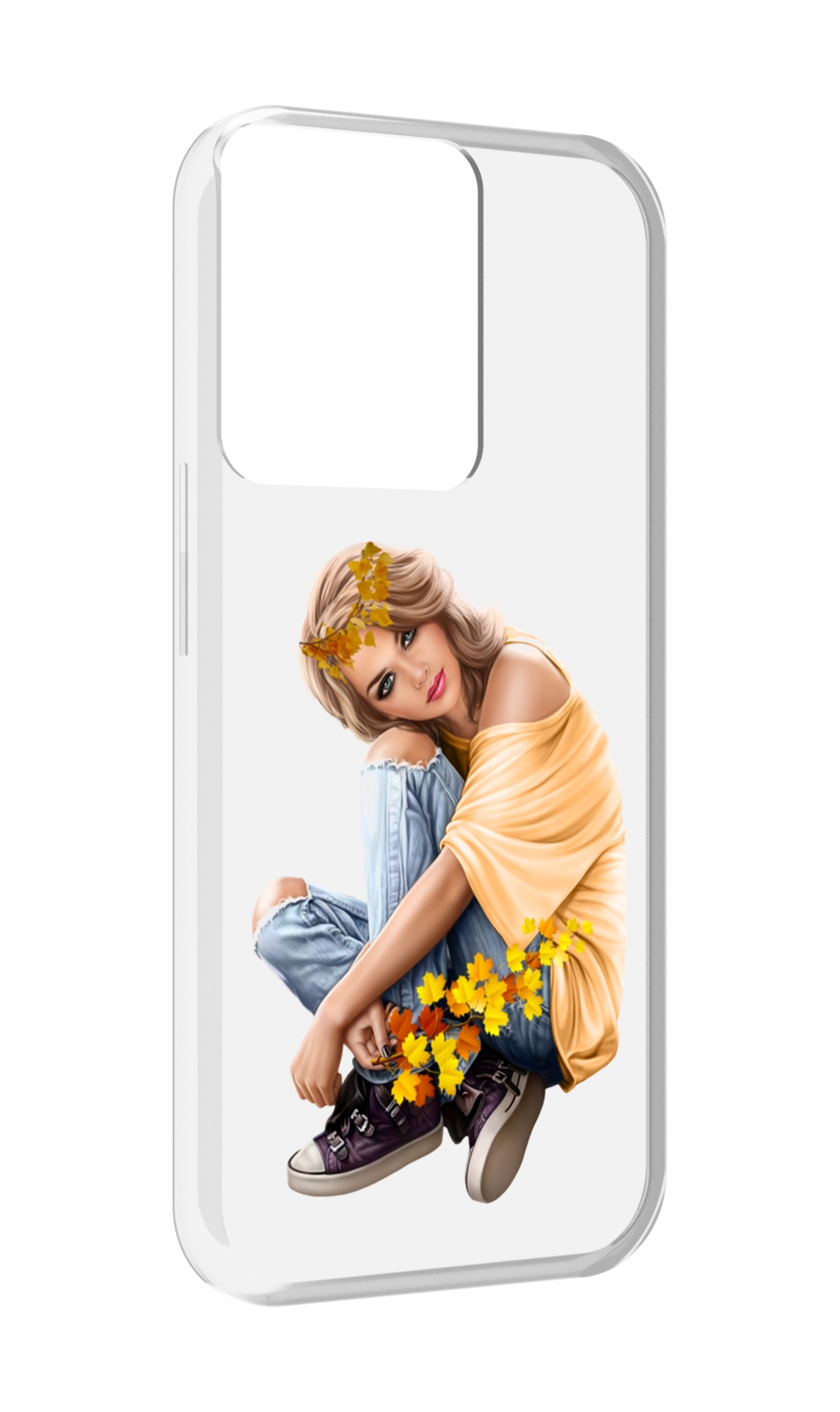 

Чехол MyPads девушка-в-цветочками женский для OPPO Reno 8, Прозрачный, Tocco