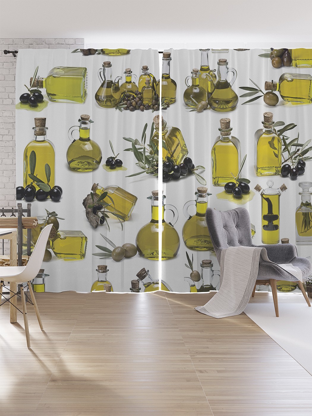 

Шторы под лён JoyArty "Свежее масло из оливок", серия Oxford DeLux, 340х265 см, Свежее масло из оливок