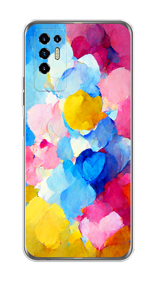 

Чехол на Tecno Pova 2 "Яркие пятна", Синий;голубой;желтый;розовый, 300550-1