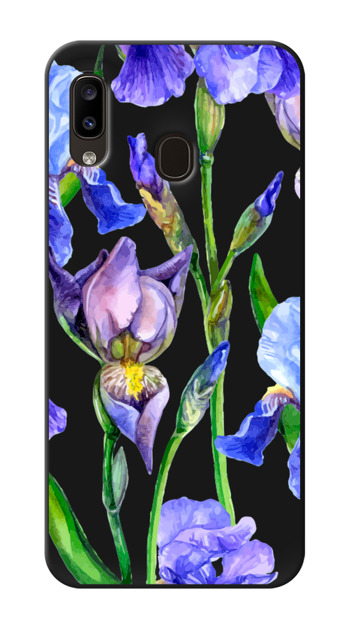 

Чехол Awog на Samsung Galaxy A20/A30 "Синие ирисы", Разноцветный, 27652-1