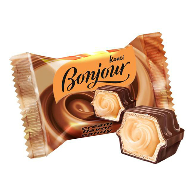 Конфеты шоколадные Bonjour Konti с кремовой начинкой
