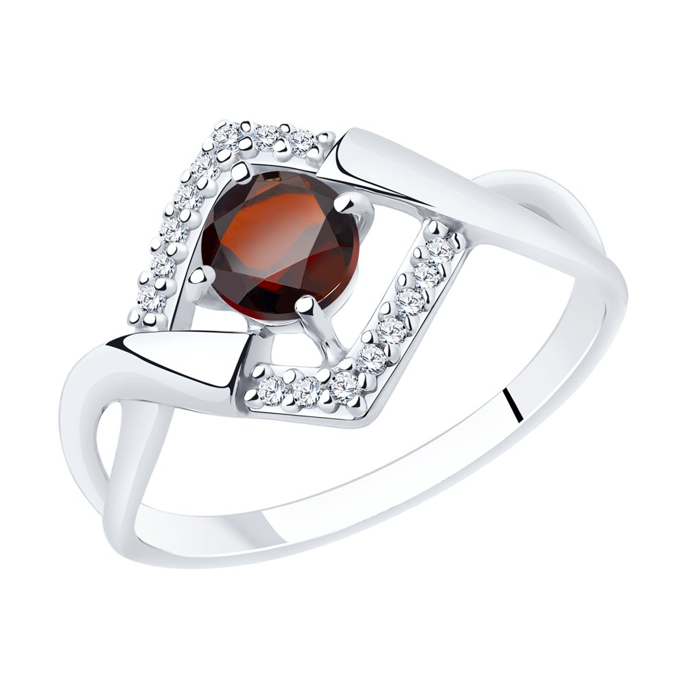 

Кольцо из серебра р. 17 Diamant 94-310-00380-2, гранат\фианит, 94-310-00380-2