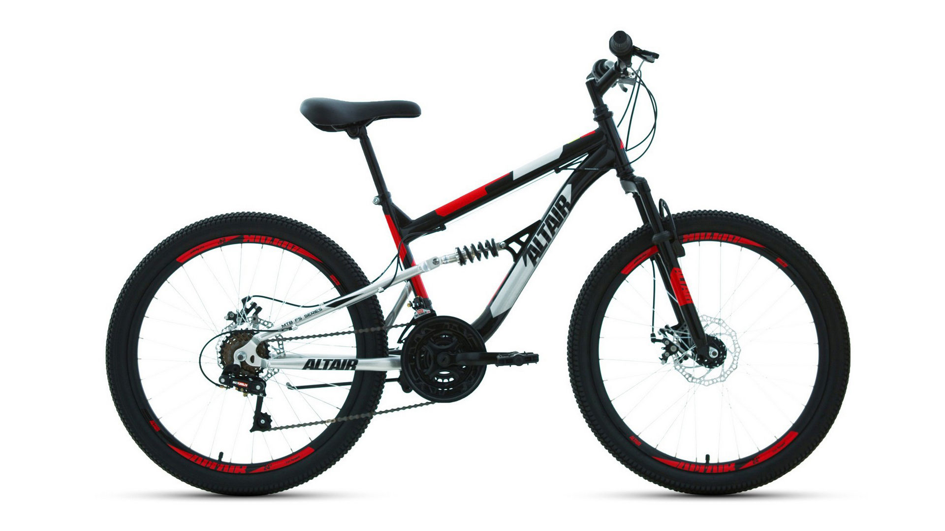 фото Велосипед altair mtb fs 24 disc 2020 15" черный/красный