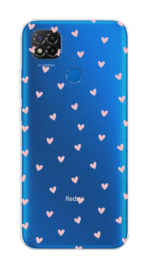 

Чехол на Xiaomi Redmi 9C "Розовые сердечки паттерн", Розовый;прозрачный, 39050-1