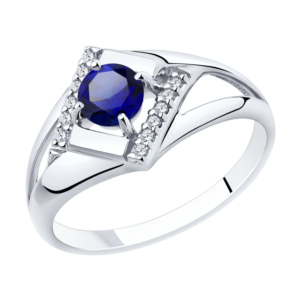 

Кольцо из серебра с корундом и фианитами р.19.5 Diamant 94-310-00350-1, 94-310-00350-1