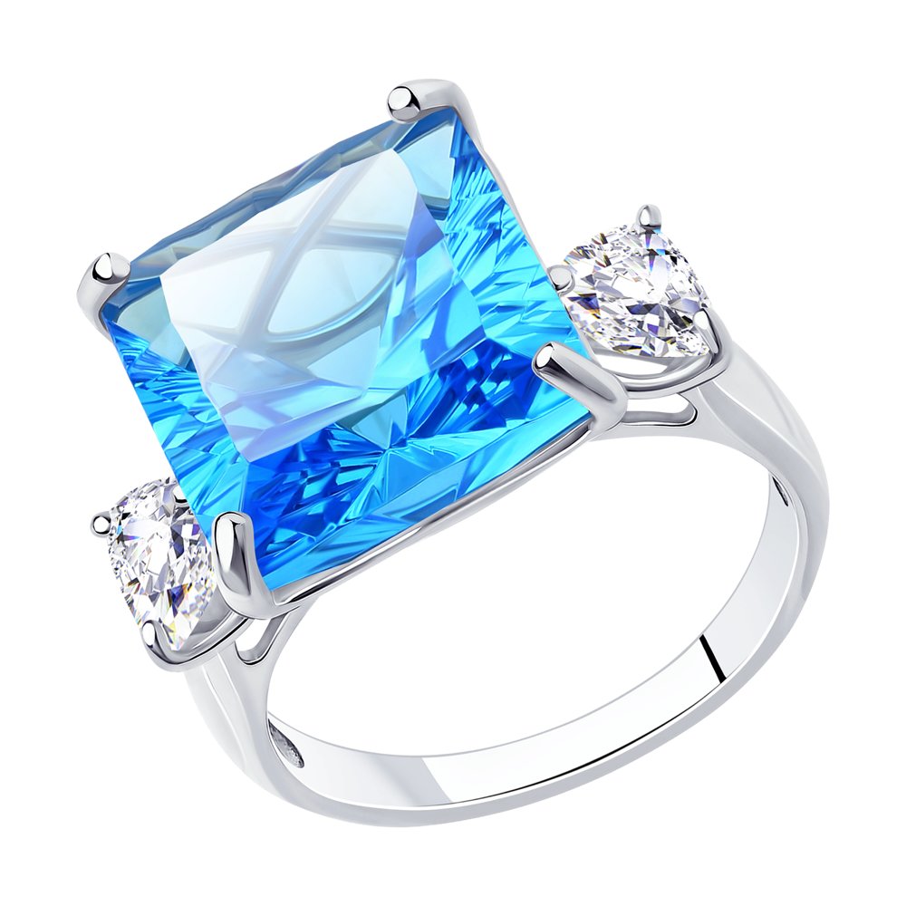 Кольцо из серебра р. 18,5 Diamant 94-110-01029-1, фианит/стекло
