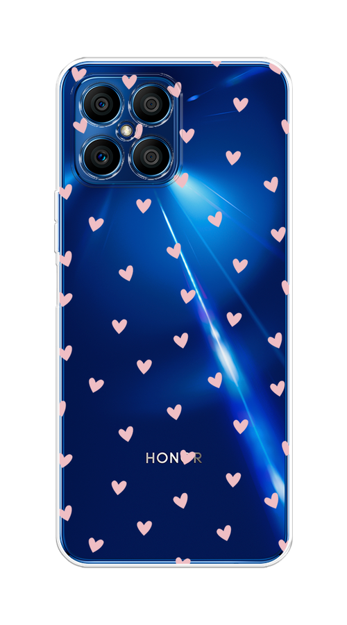 

Чехол на Honor X8 "Розовые сердечки паттерн", Розовый;прозрачный, 6107650-1