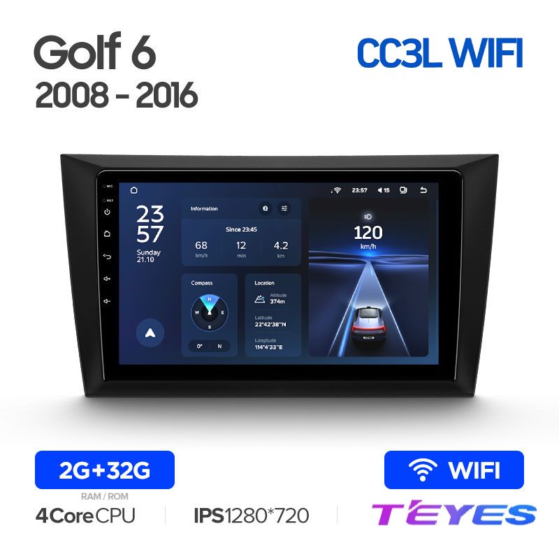 

Магнитола Teyes CC3L Wi-Fi 2/32 9" для Volkswagen Golf 6 2008-2016, CC3L Wi-Fi 2/32 9"