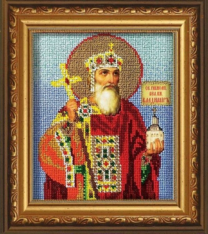

Рама для икон из ювелирного бисера, с оргстеклом, 11,8x14,2 см