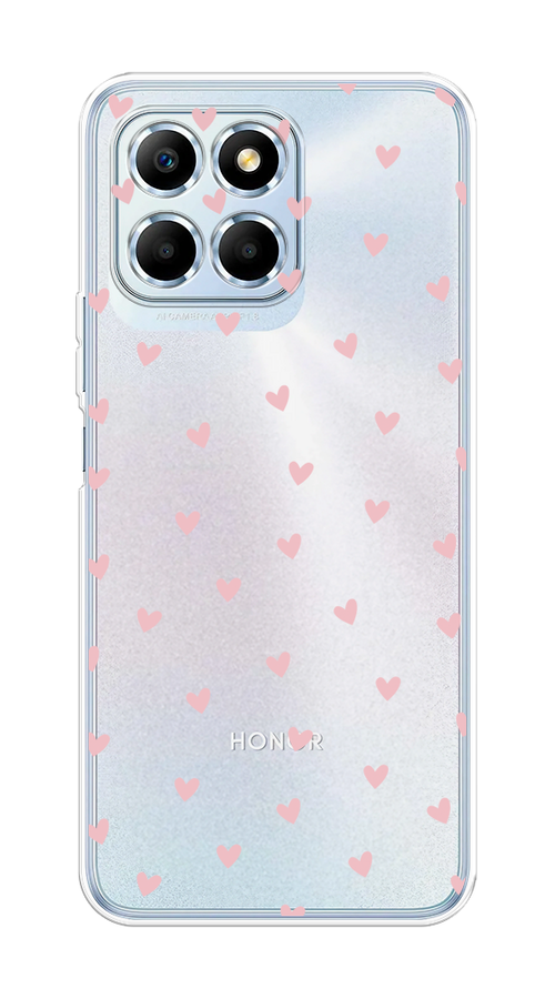 

Чехол на Huawei Honor X6/X6s "Розовые сердечки паттерн", Розовый;прозрачный, 6120250-1