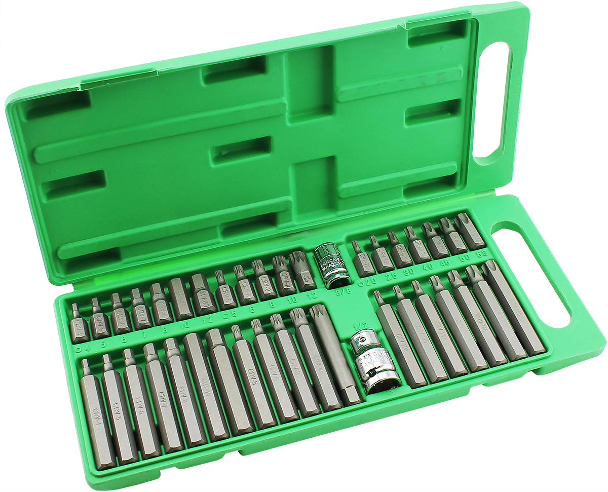 

Набор Бит, AT, вставки TORX, SPLINE и шестигранные (40 предметов)