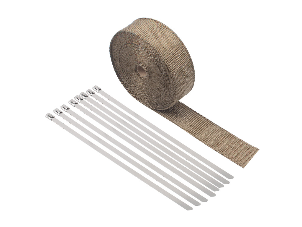 

Термолента для глушителя, 15м, ширина 50мм, цвет титан, керамическое волокно, RS-129103