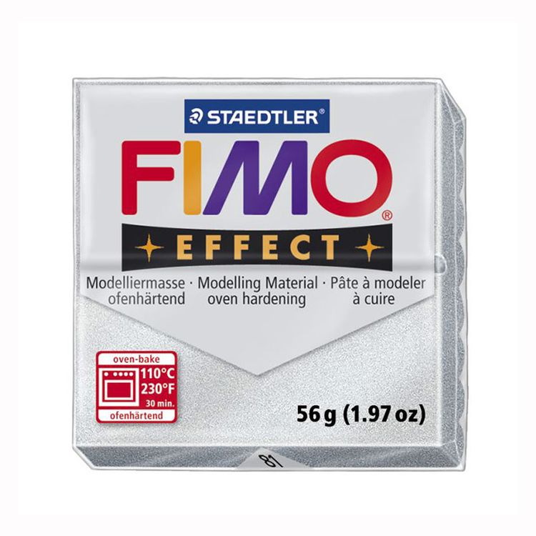 

Полимерная глина FIMO Effect 8020-81 серебряный металлик, 57 г