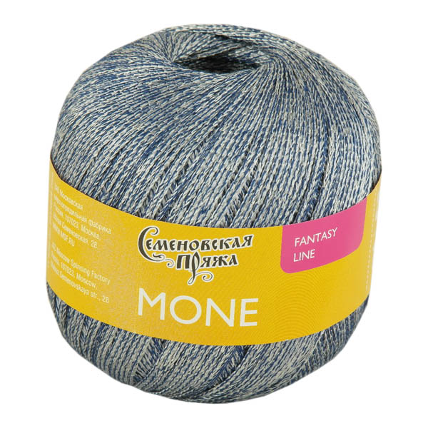 

Пряжа Семеновская Mone (35508), синий+В_х1 5 шт. по 100 г