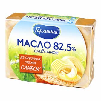 фото Сладкосливочное масло гармония 82,5% бзмж 180 г