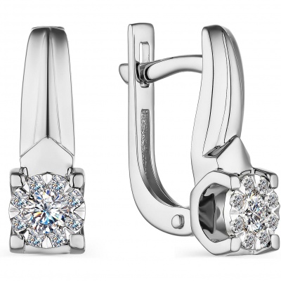 

Серьги из белого золота с бриллиантом АЛЬКОР 23715-200, 23715-200