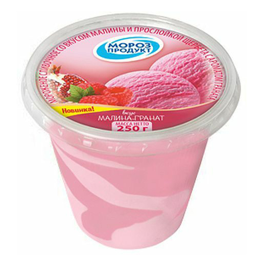 

Мороженое сливочное Морозпродукт малина-щербет-гранат БЗМЖ 250 г