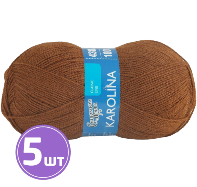 

Пряжа Семеновская Karolina (109392), темное золото, 5 шт. по 100 г, Коричневый