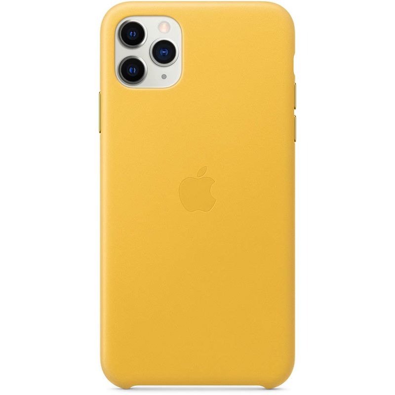 фото Клип-кейс apple leather case для iphone 11 pro max «лимонный сироп»