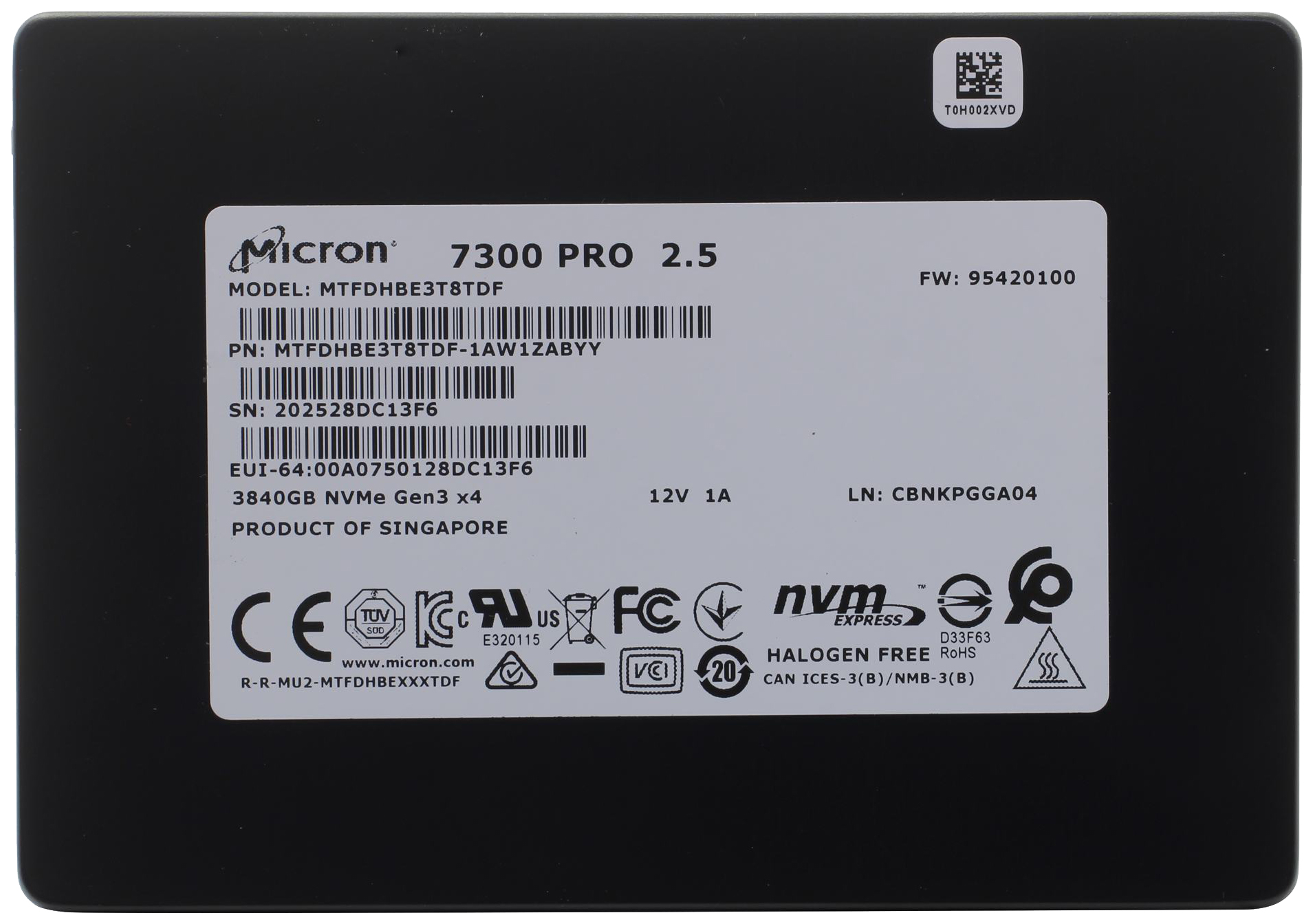

SSD накопитель Crucial 7300 PRO 2.5" 3,84 ТБ (MTFDHBE3T8TDF-1AW1ZABYY), 7300 PRO
