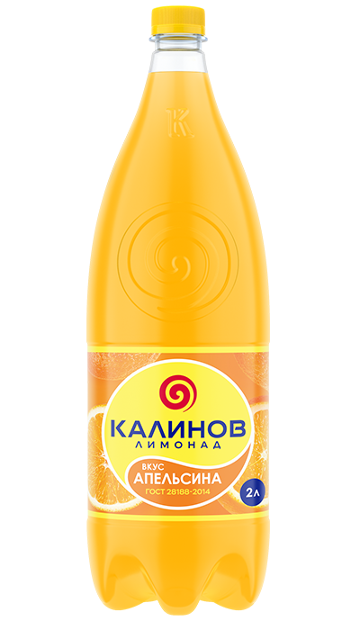 Газированный напиток Калинов Лимонад вкус апельсина 2 л