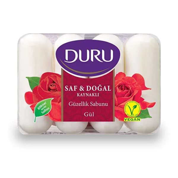 Туалетное мыло Duru, Pure & Natural Наслаждение Роза 4 шт по 85г
