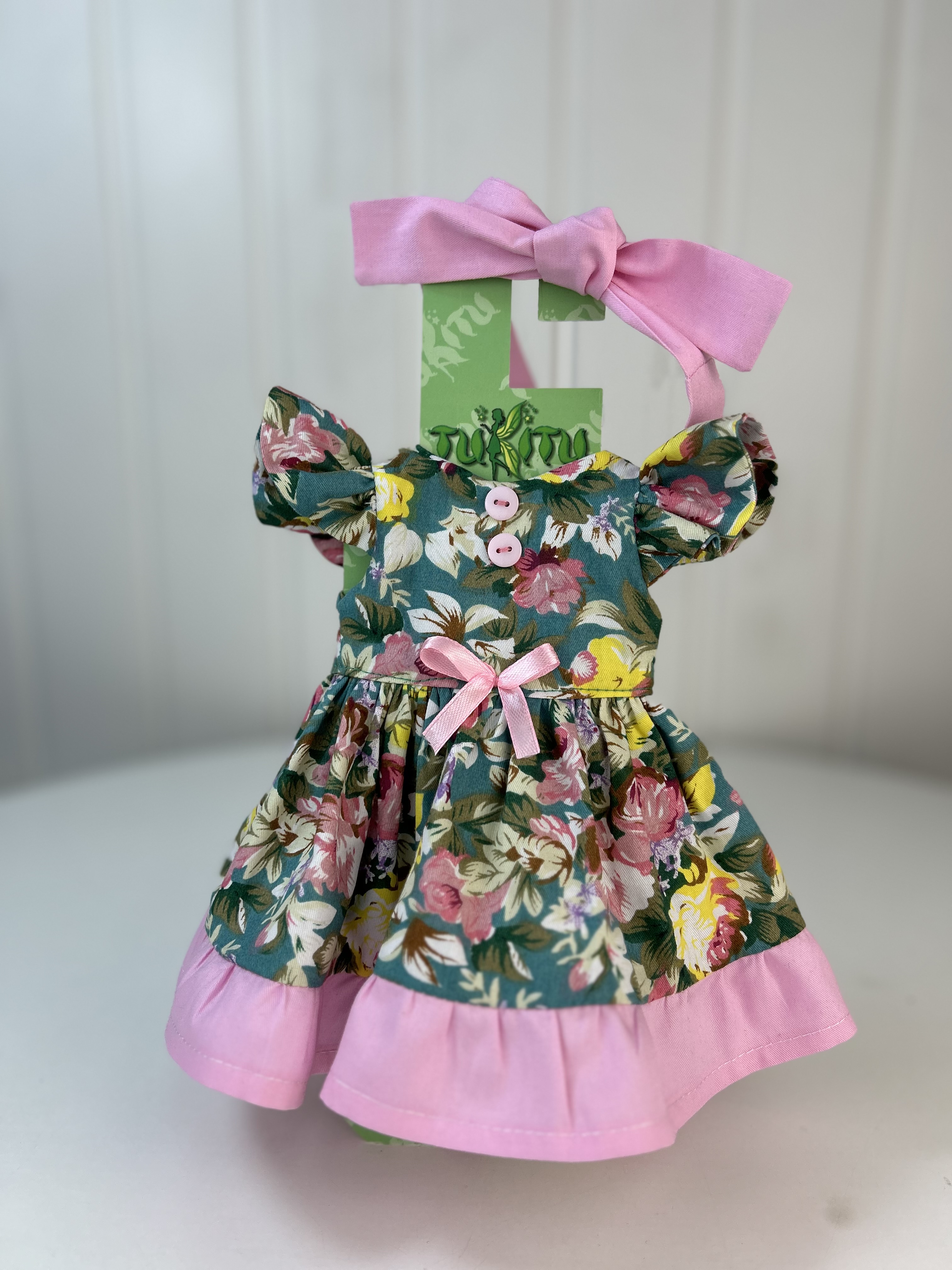 Комплект одежды для кукол TuKiTu Платье с крылышками, бант на голову, вязаная сумочка, 1
