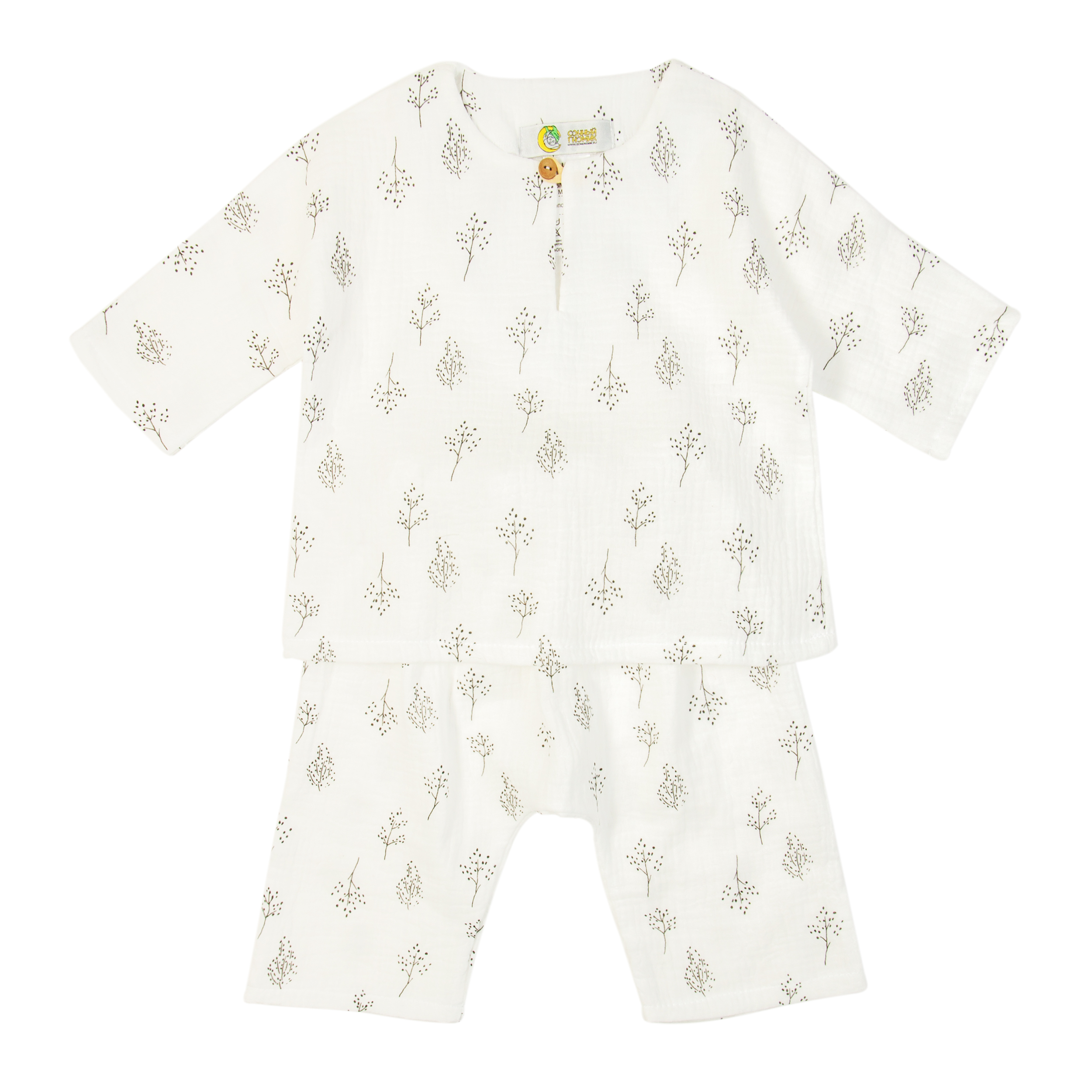 Комплект одежды детский Сонный гномик Самурай, белый, 80