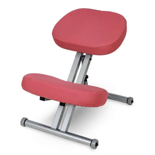 фото Smartstool металлический коленный стул km01 gray с чехлом розовый