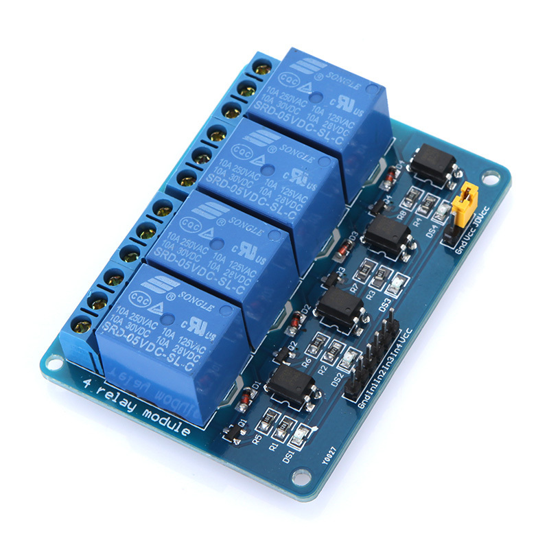 Модуль реле 5В 4-канала электромеханическое релейный модуль с опторазвязкой 5в 10a 2 канала
