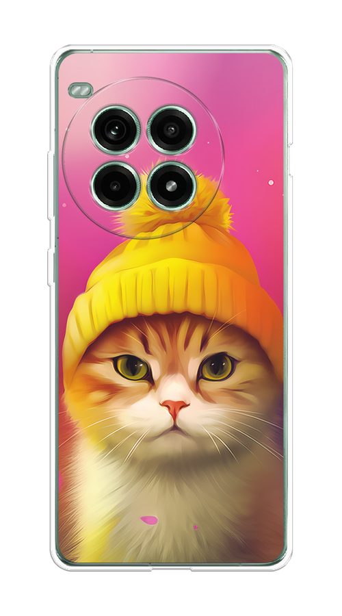 

Чехол на OnePlus Ace 3 Pro "Котик в шапочке", Розовый;желтый;бежевый, 155150-1
