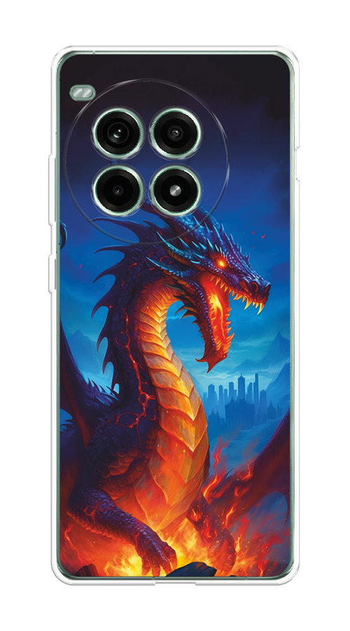 

Чехол на OnePlus Ace 3 Pro "Дракон над лавой", Оранжевый;коричневый;синий, 155150-1