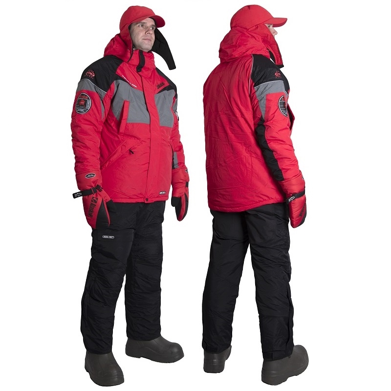фото Костюм зимний alaskan dakota красный/серый/черный m куртка+полукомбинезон