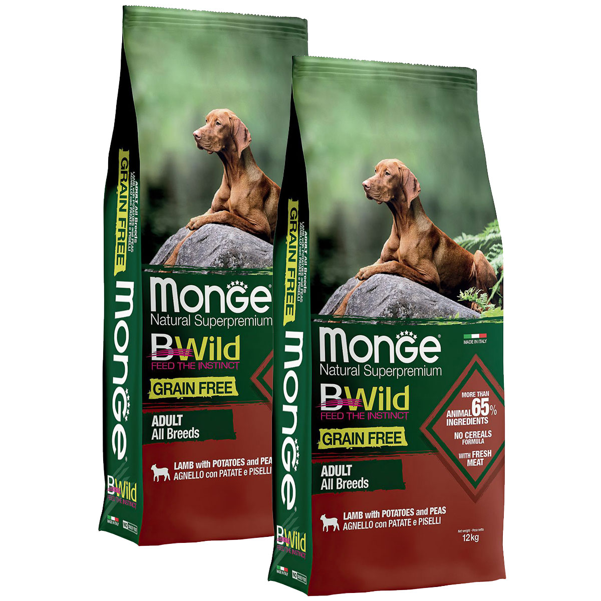 

MONGE MONGE BWILD GRAIN FREE DOG ADULT ALL BREEDS LAMB беззерновой для взрослых собак всех