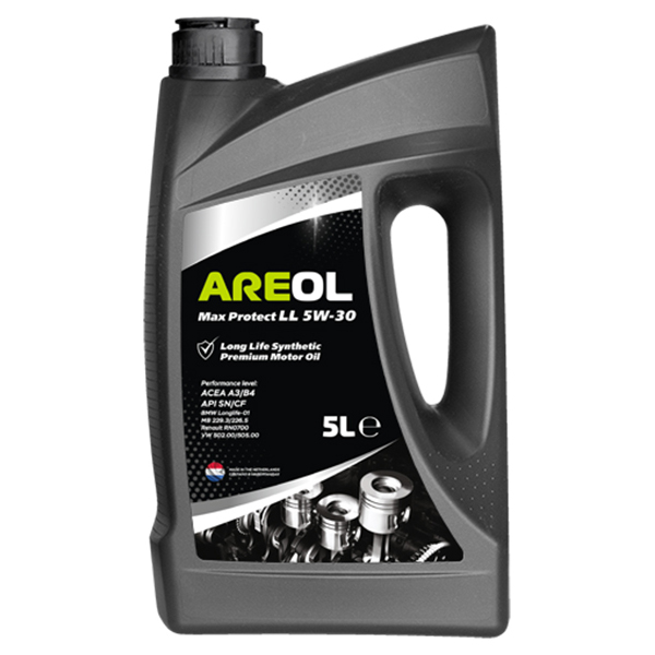 фото Моторное масло areol max protect ll 5w-30 (5l) синт acea a3/b4, api sn/cf, mb 229.3/226.5