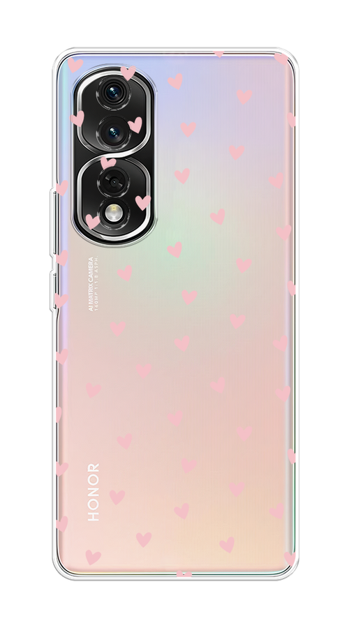

Чехол на Honor 80 Pro "Розовые сердечки паттерн", Розовый;прозрачный, 6120450-1