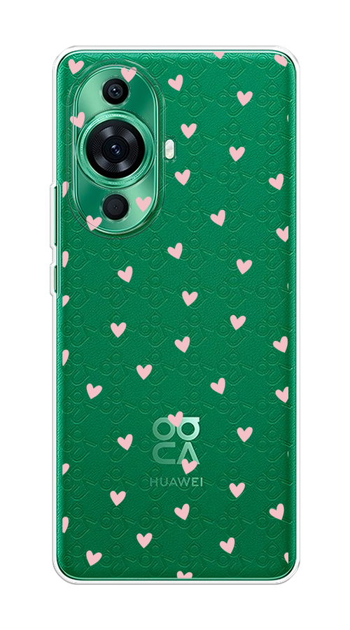 

Чехол на Huawei Nova 11 Pro "Розовые сердечки паттерн", Розовый;прозрачный, 6121350-1