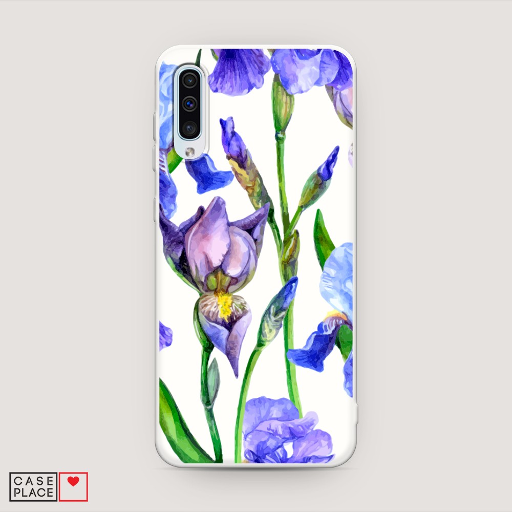 

Матовый силиконовый чехол "Синие ирисы" на Samsung Galaxy A50