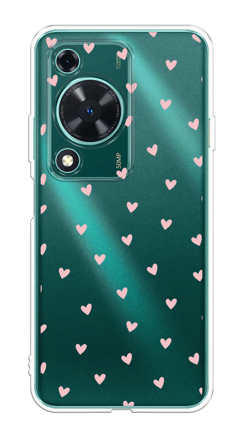

Чехол на Huawei Nova Y72 "Розовые сердечки паттерн", Розовый;прозрачный, 6123650-1
