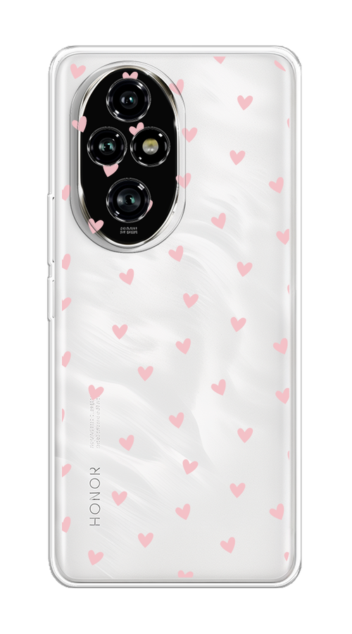 

Чехол на Honor 200 Pro "Розовые сердечки паттерн", Розовый;прозрачный, 6124850-1