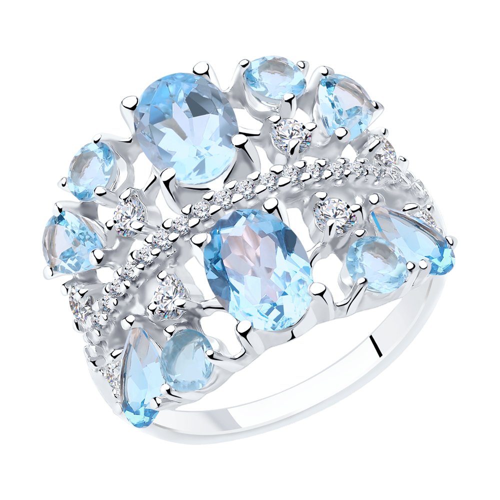 

Кольцо из серебра с топазами и фианитами р.19.5 Diamant 94-310-00466-1, 94-310-00466-1