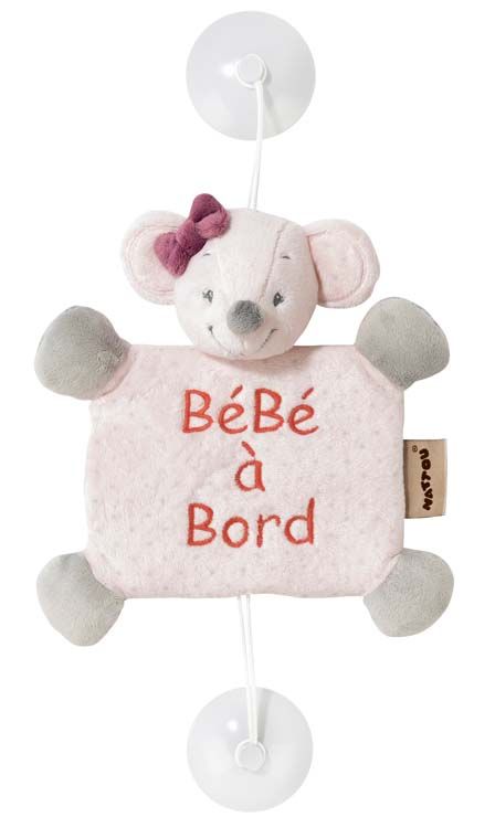 

Игрушка мягкая Nattou Знак Baby on board (Наттоу) Adele & Valentine Мышка 424363