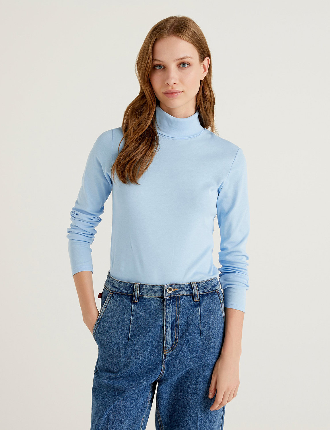 фото Водолазка женская united colors of benetton 21a_3ga2e2224 голубая m