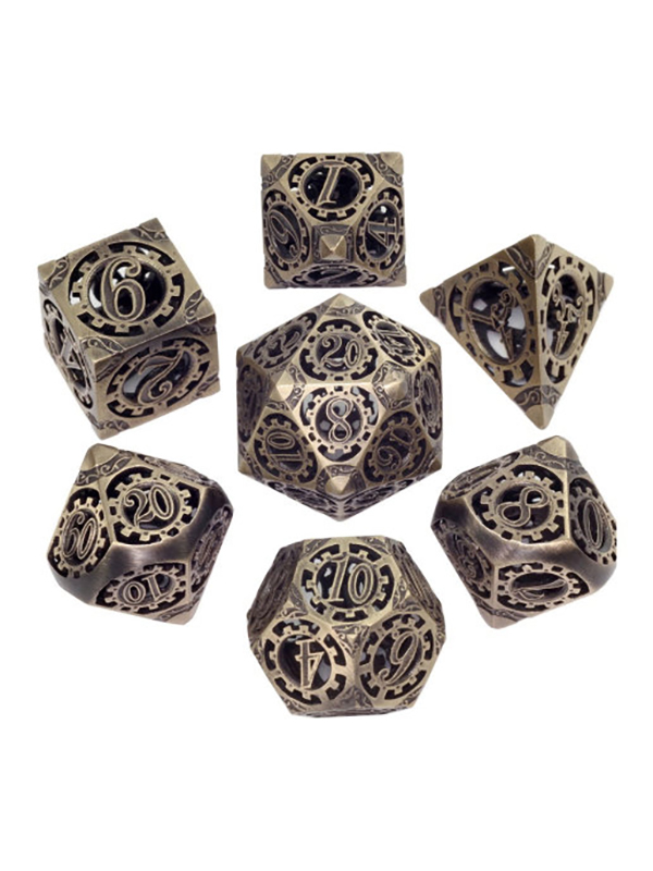 

Набор фигурных игральных костей d4,d6,d8,d10-2,d12,d20 mtgtrade металл слон. кость