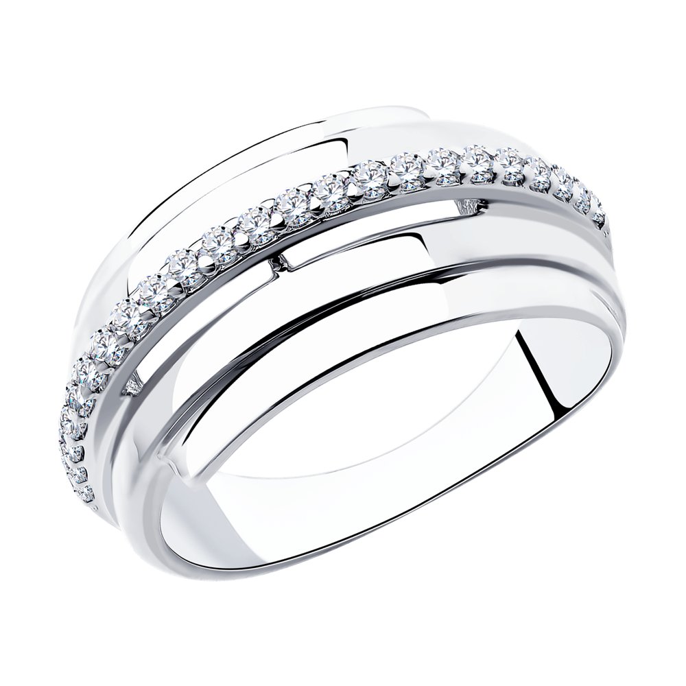 фото Кольцо из серебра с фианитами р.17 diamant 94-110-00426-1
