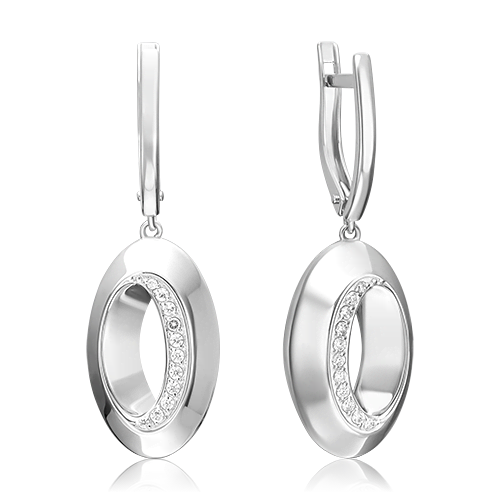 

Серьги из серебра PLATINA jewelry 02-5080, фианит, 02-5080