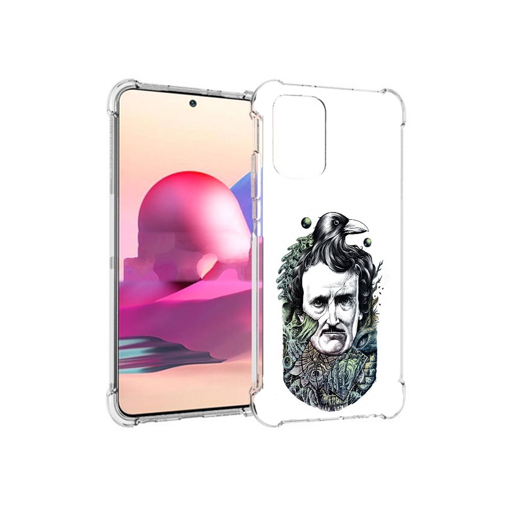 

Чехол MyPads Tocco для Xiaomi Redmi Note 10S Эдгар Аллан с вороном (PT158704.257.203), Прозрачный, Tocco